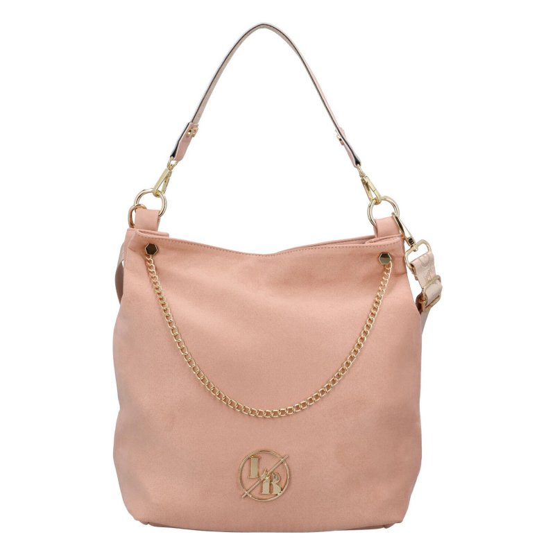 Luxusní dámská koženková kabelka Loki L.B., růžová