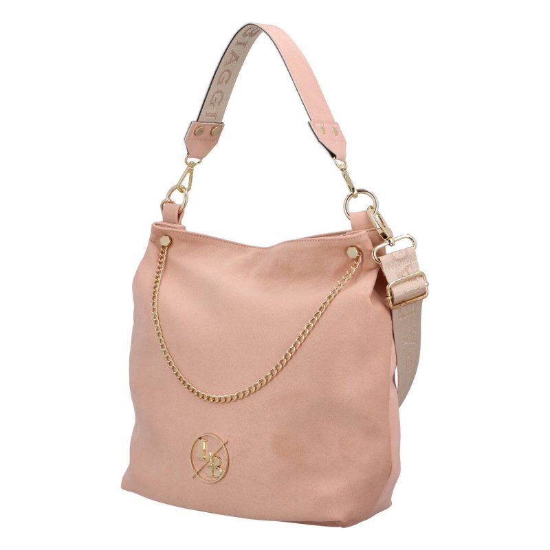 Luxusní dámská koženková kabelka Loki L.B., růžová
