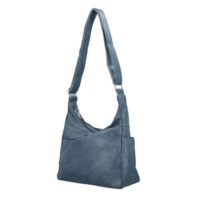 Praktická dámská koženková taška s dlouhým uchem Kety,  modrá