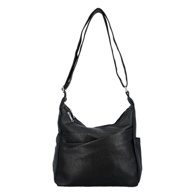 Praktická dámská koženková taška s dlouhým uchem Kety,  černá
