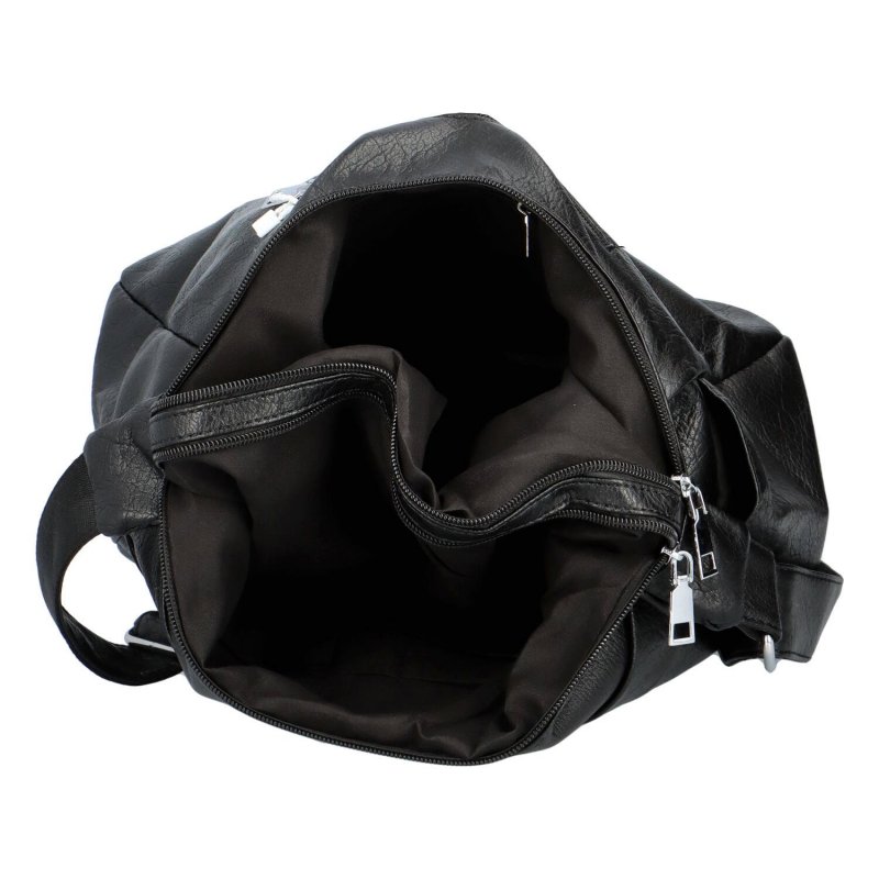 Praktická dámská koženková taška s dlouhým uchem Kety,  černá