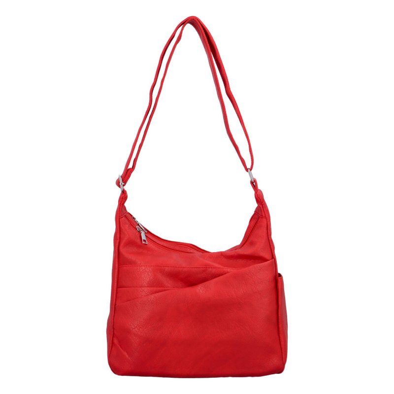 Praktická dámská koženková taška s dlouhým uchem Kety,  červená