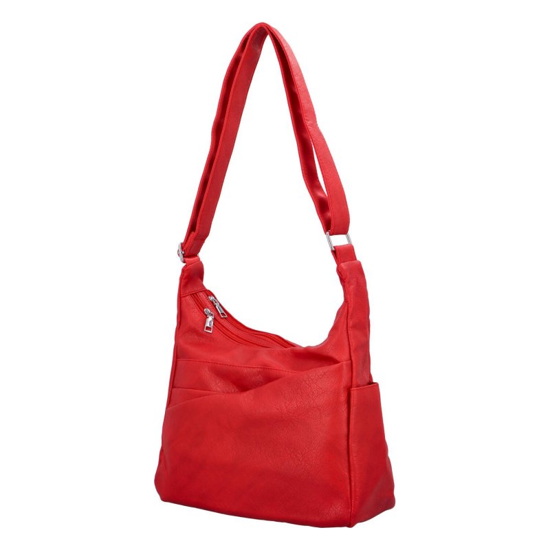 Praktická dámská koženková taška s dlouhým uchem Kety,  červená