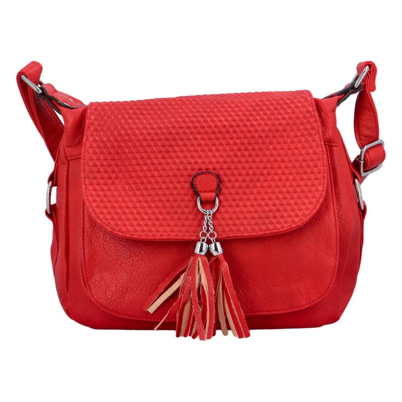 Dámská koženková kabelka s výraznou klopou Gallina, červená