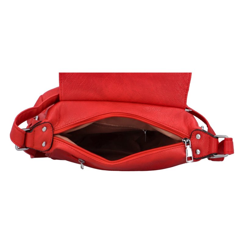 Dámská koženková kabelka s výraznou klopou Gallina, červená