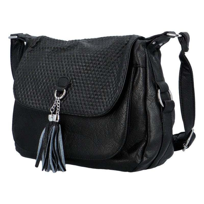 Dámská koženková kabelka s výraznou klopou Gallina, černá