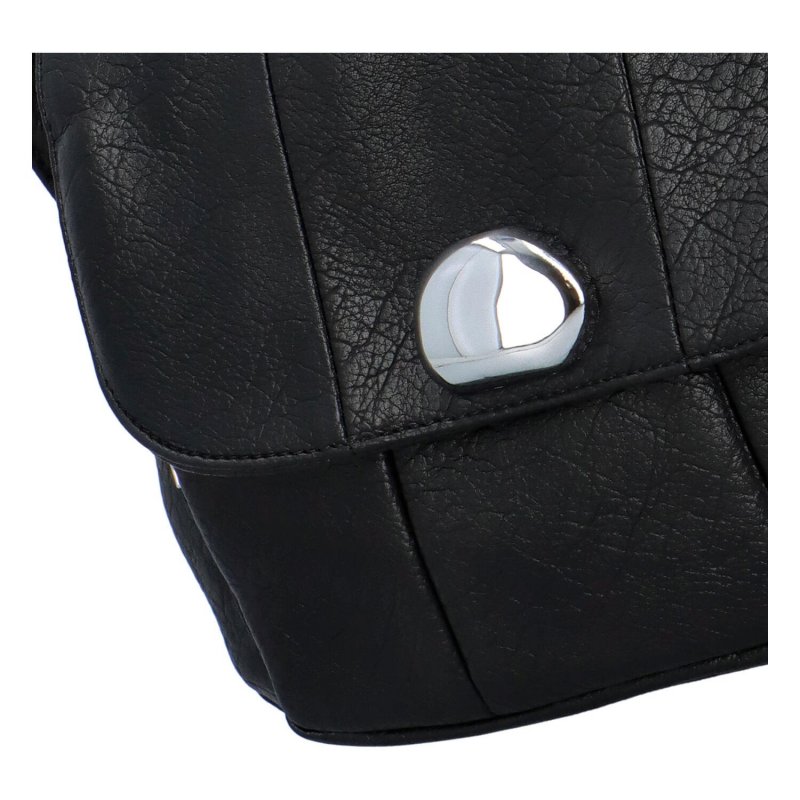 Praktická dámská koženková kabelka Venever, černá