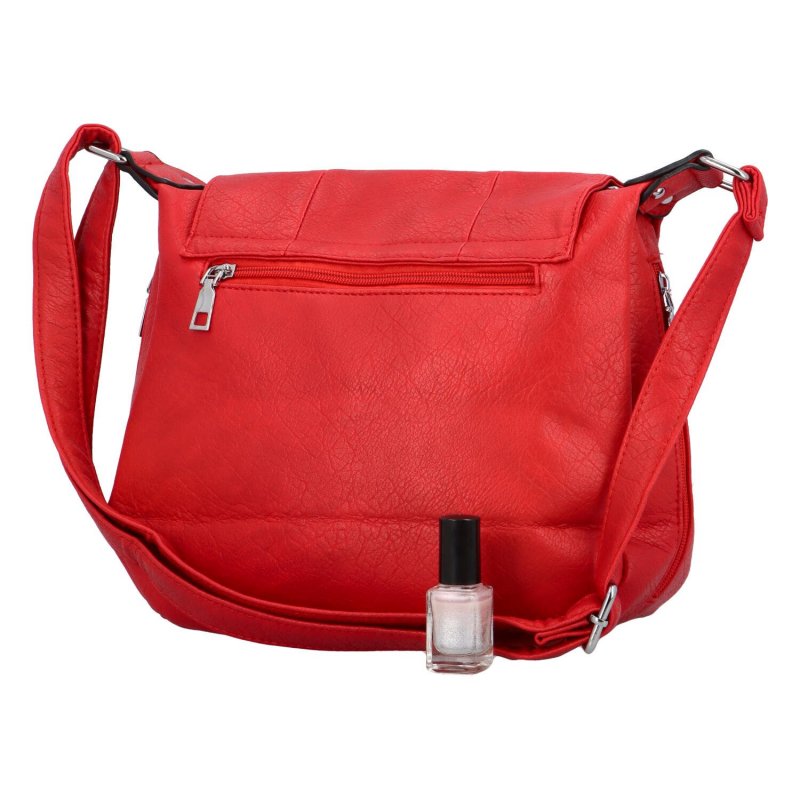 Praktická dámská koženková kabelka Venever, red