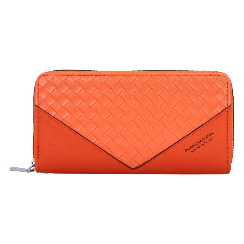 Zajímavá dámská pouzdrová koženková peněženka Chvíle, oranžová