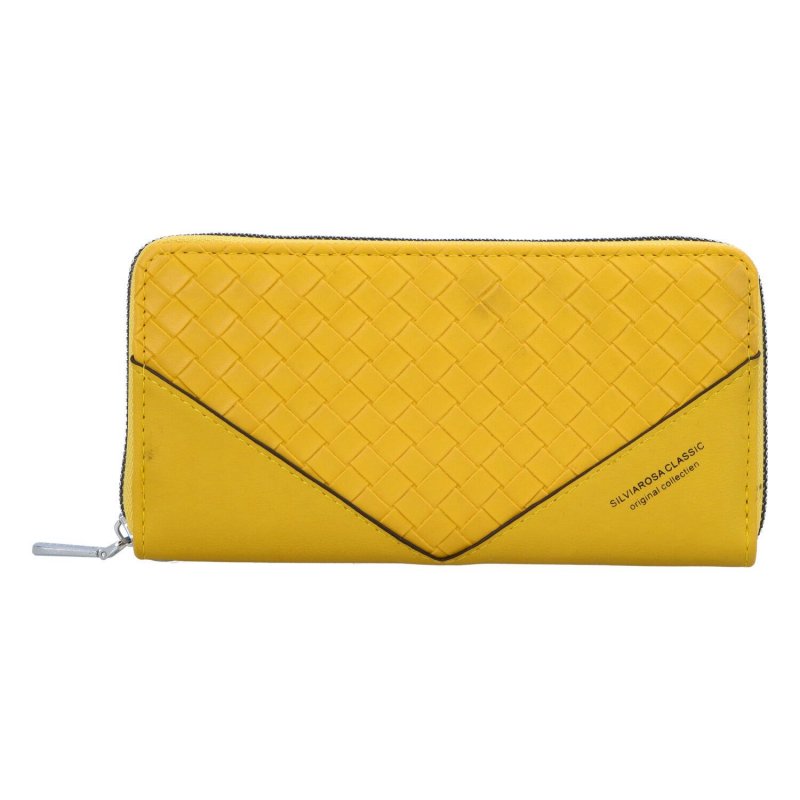 Zajímavá dámská pouzdrová koženková peněženka Chvíle, žlutá