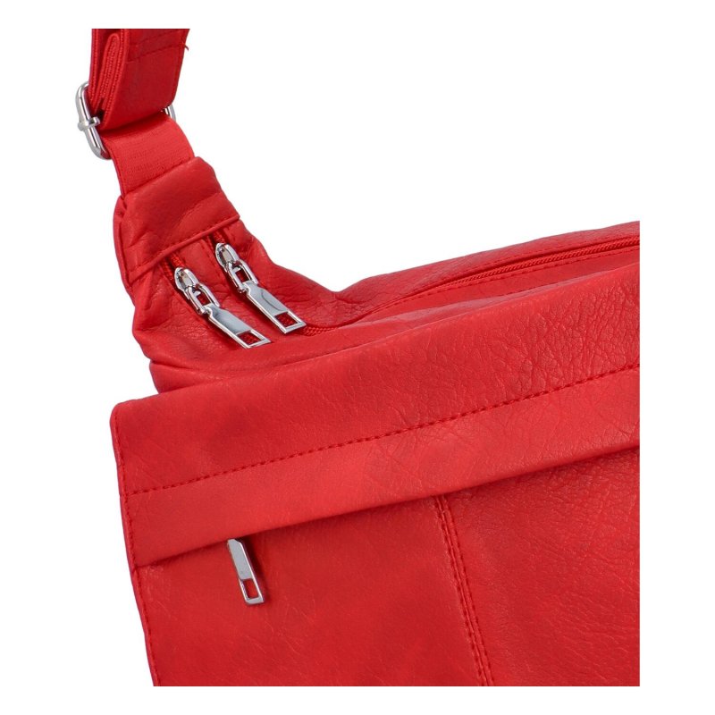 Praktická dámská koženková kabelka s dlouhým uchem Bony, červená