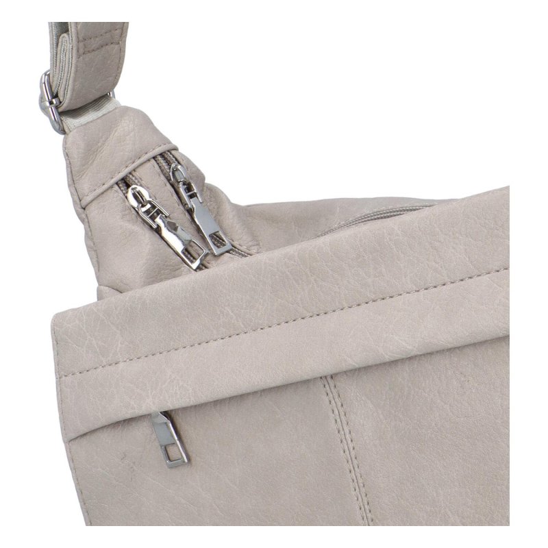 Praktická dámská koženková kabelka s dlouhým uchem Bony, šedá