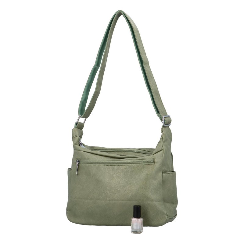 Praktická dámská koženková kabelka s dlouhým uchem Bony, zelená