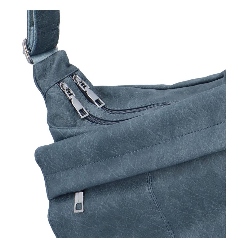 Praktická dámská koženková kabelka s dlouhým uchem Bony, modrá