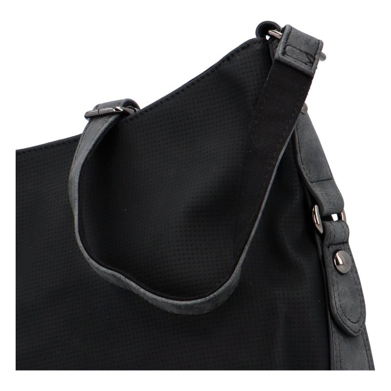Prostorná dámská koženková taška Elis, černá