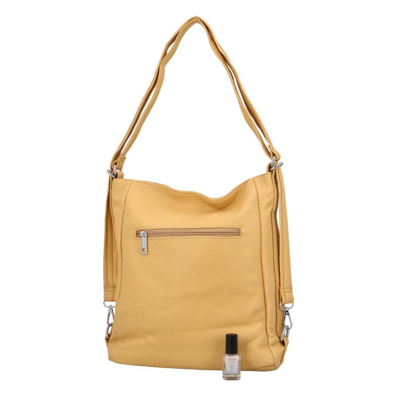 Praktická dámská koženková kabelko/batoh Essat, žlutá