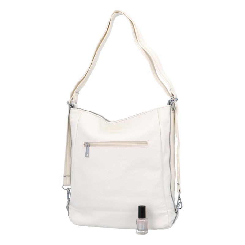Praktická dámská koženková kabelko/batoh Essat, bílá