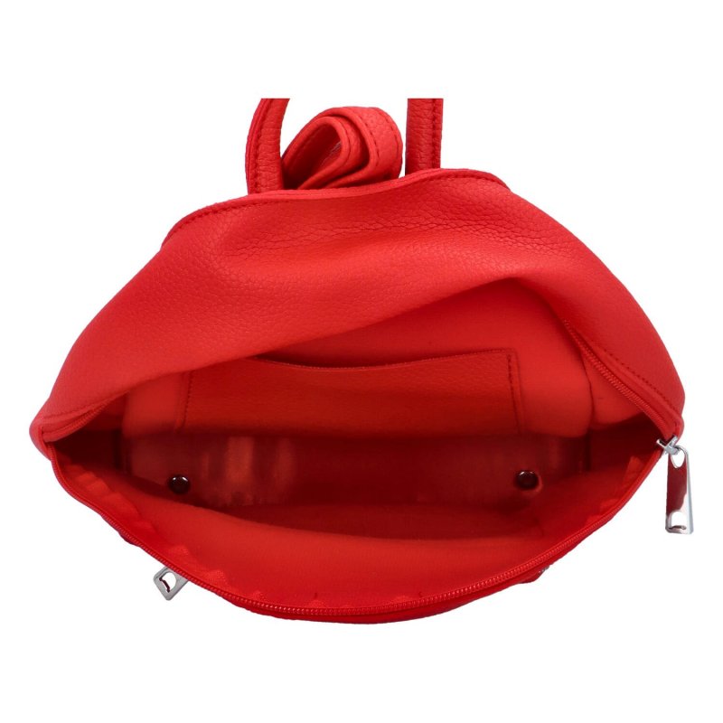 Menší dámský koženkový batůžek Petty, červená