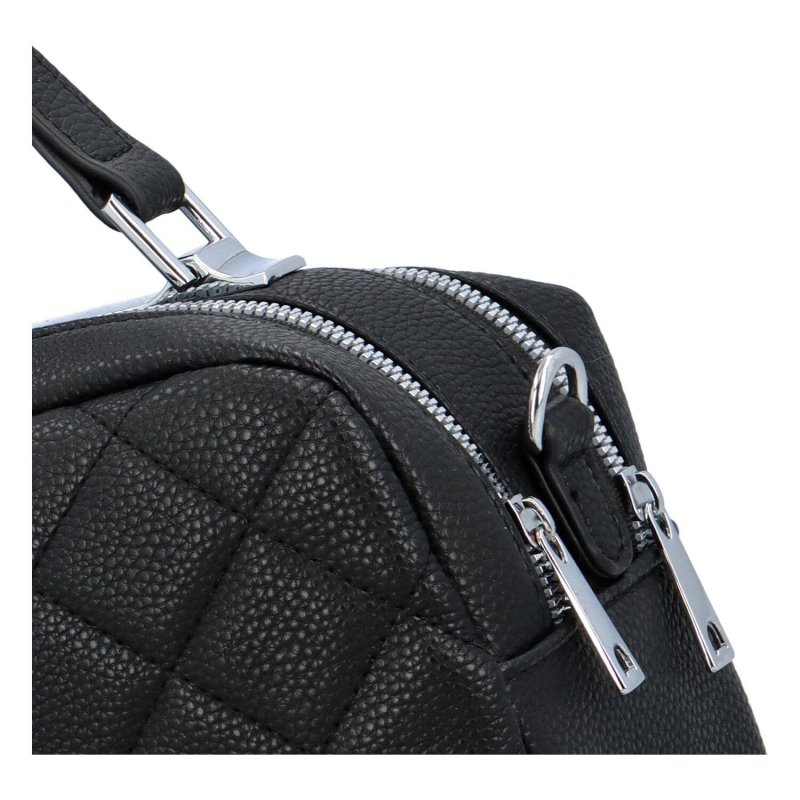 Módní dámská kufříková kabelka s prošíváním Nabass,  černá