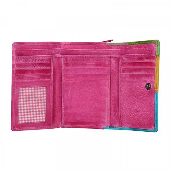 Dámská kožená peněženka Lagen Cubismo, růžová
