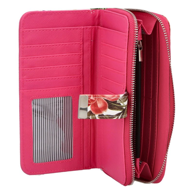 Módní dámská koženková peněženka Bellisa, výrazná růžová