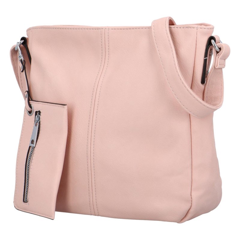 Praktická dámská koženková taška Nabass, růžová