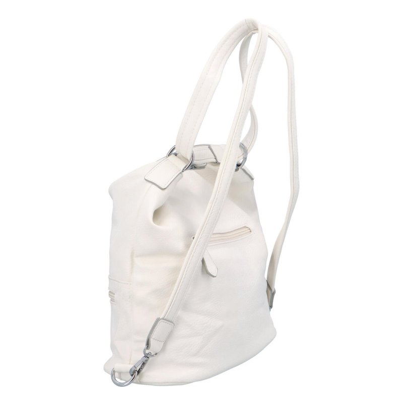Velká a praktická dámská koženková taška/batoh Nardy, bílá