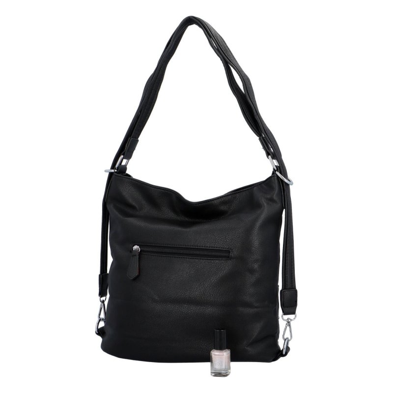 Velká a praktická dámská koženková taška/batoh Nardy, černá