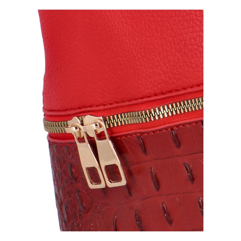 Módní dámský koženkový batůžek Gradace, červená