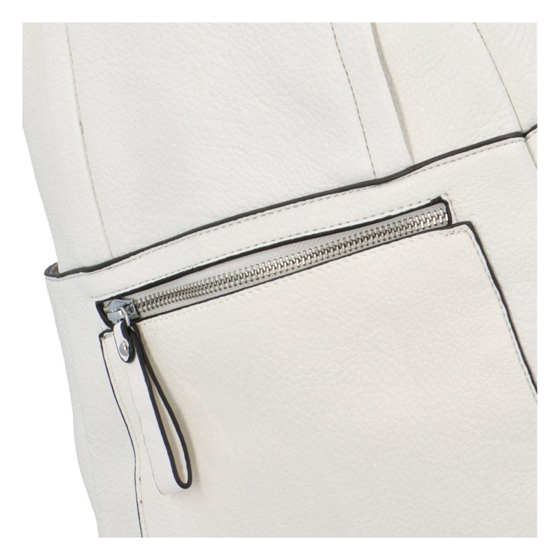 Příjemný dámský koženkový batůžek/kabelka Amurath, bílá