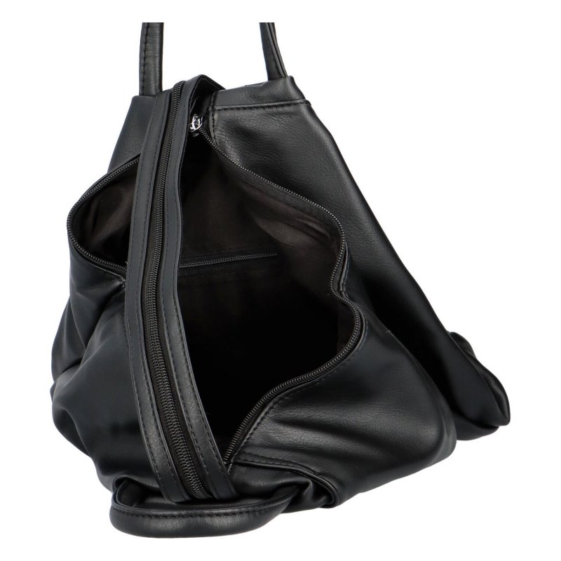 Stylový dámský koženkový batůžek na jedno rameno Librentina, černá