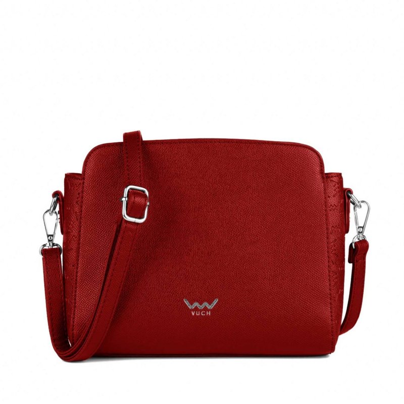 Osobitá koženková kabelka VUCH Cornelia. červená