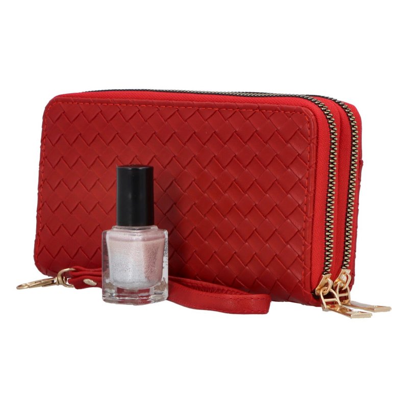Velká a prostorná dámská koženková peněženka Dolly, červená
