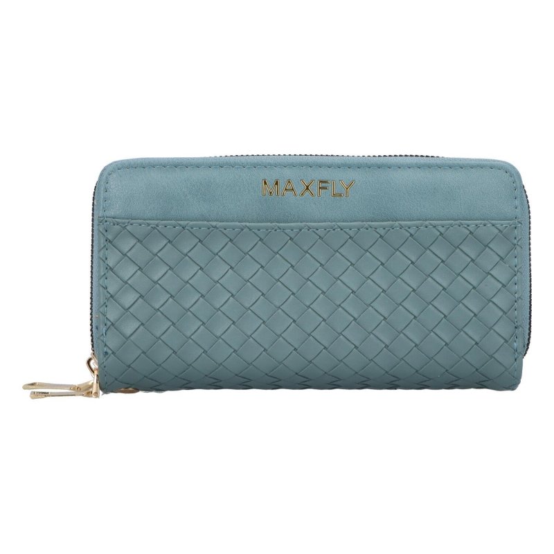 Velká a prostorná dámská koženková peněženka Dolly, modrozelená