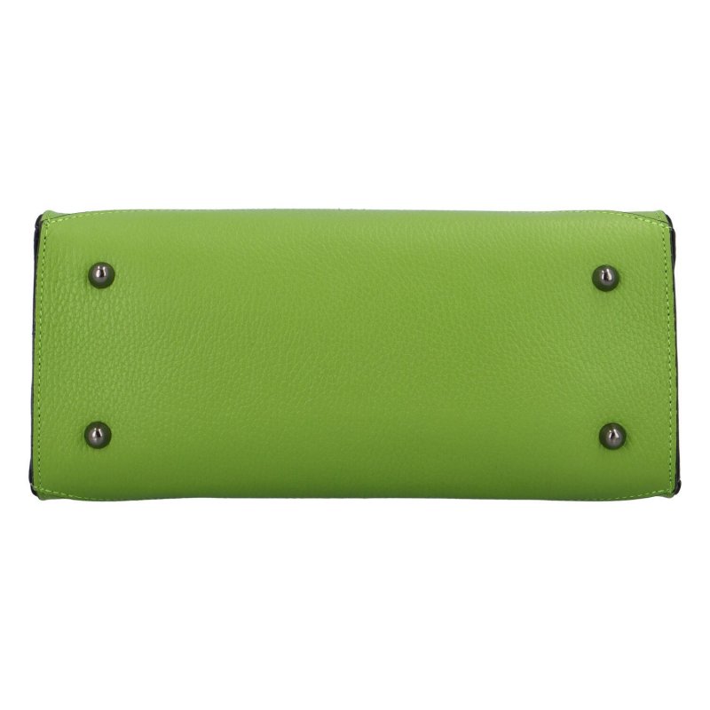 Kožená dámská kufříková kabelka do ruky se zajímavou klopou Karsit, zelená