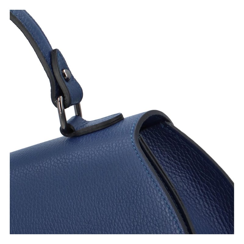 Kožená dámská kufříková kabelka do ruky Byrald, tmavě modrá