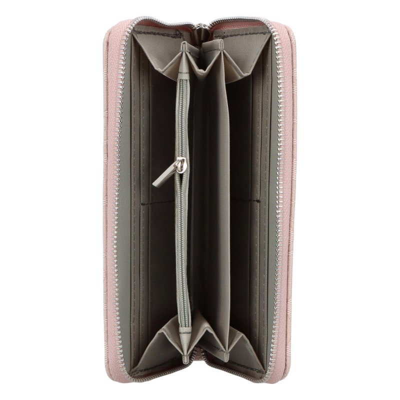 Módní dámská koženková pouzdrová peněženka se zajímavým designem Ekipa, ružová
