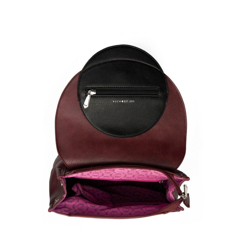 Trendový dámský koženkový batoh VUCH Rocco, fialová