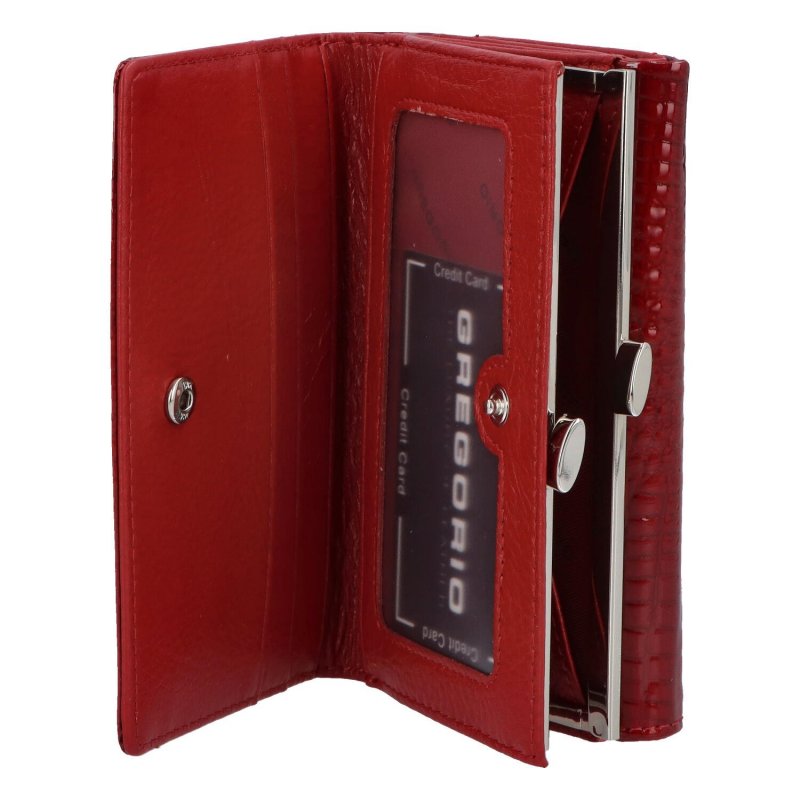 Dámská kožená peněženka v lakovaném provedení Fráze, červená