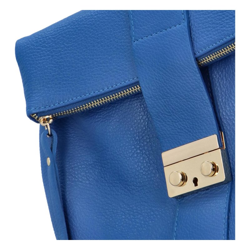Módní dámský kožený batoh Samuel, královská modrá