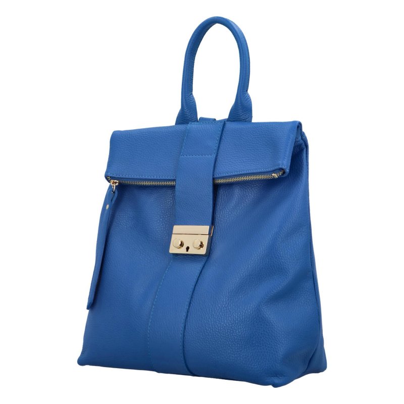 Módní dámský kožený batoh Samuel, královská modrá
