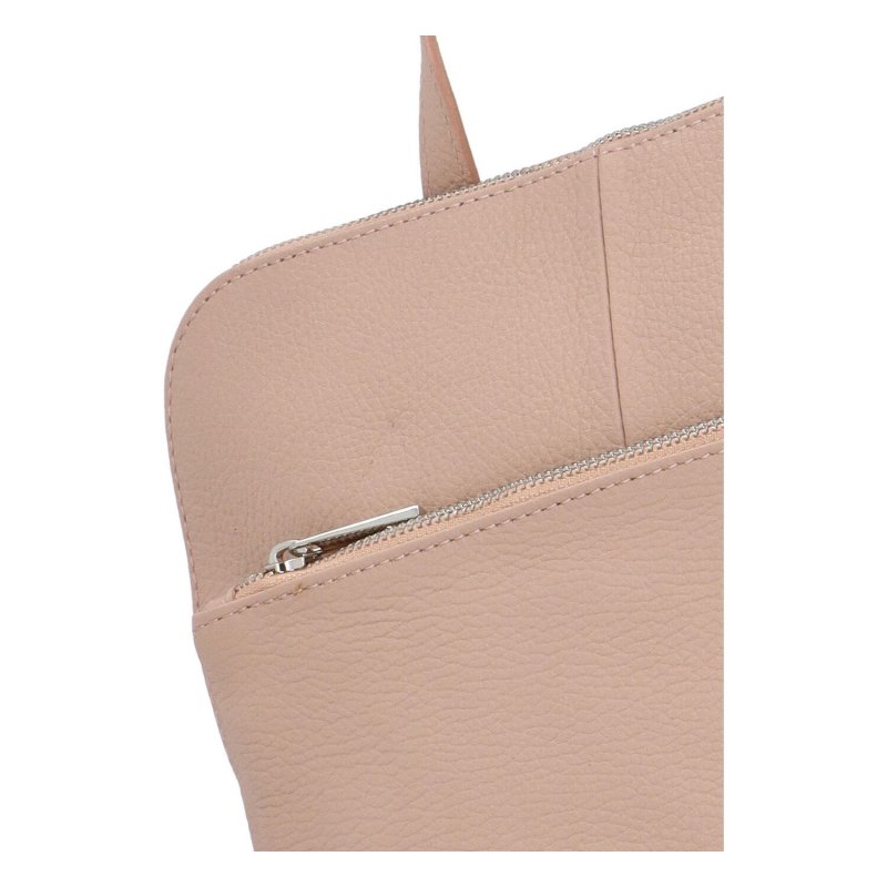 Prostorný dámský kožený batoh Jean, světle růžová