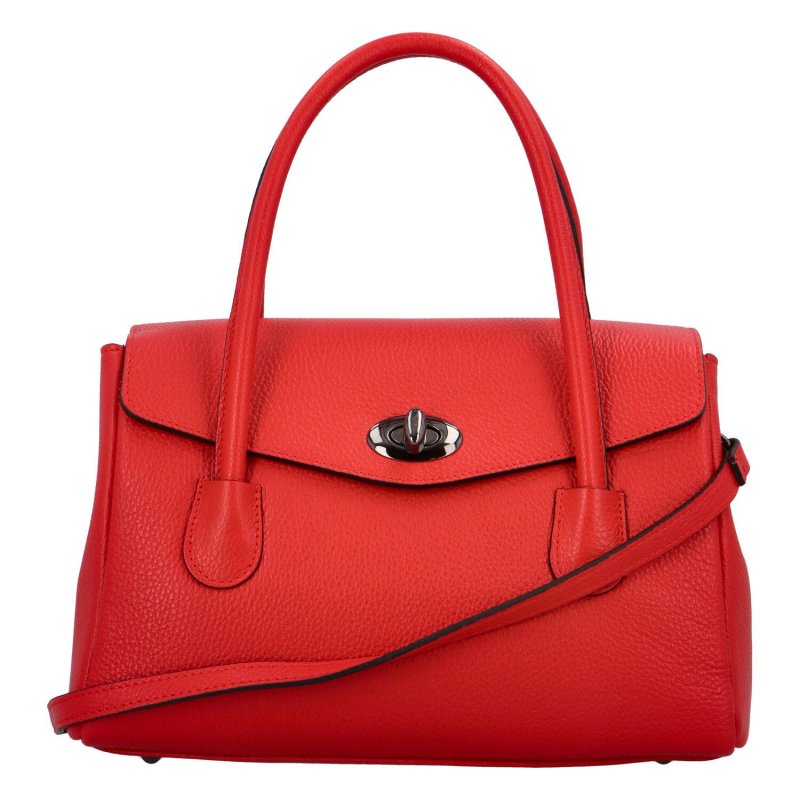 Kufříková dámská kožená kabelka do ruky Arlingto, červená