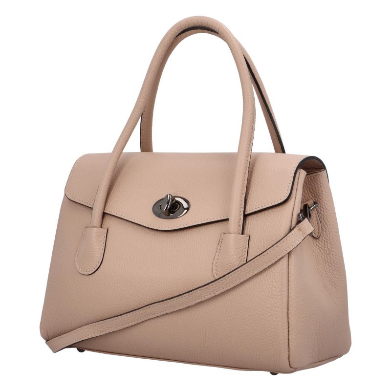 Kufříková dámská kožená kabelka do ruky Arlingto, růžová