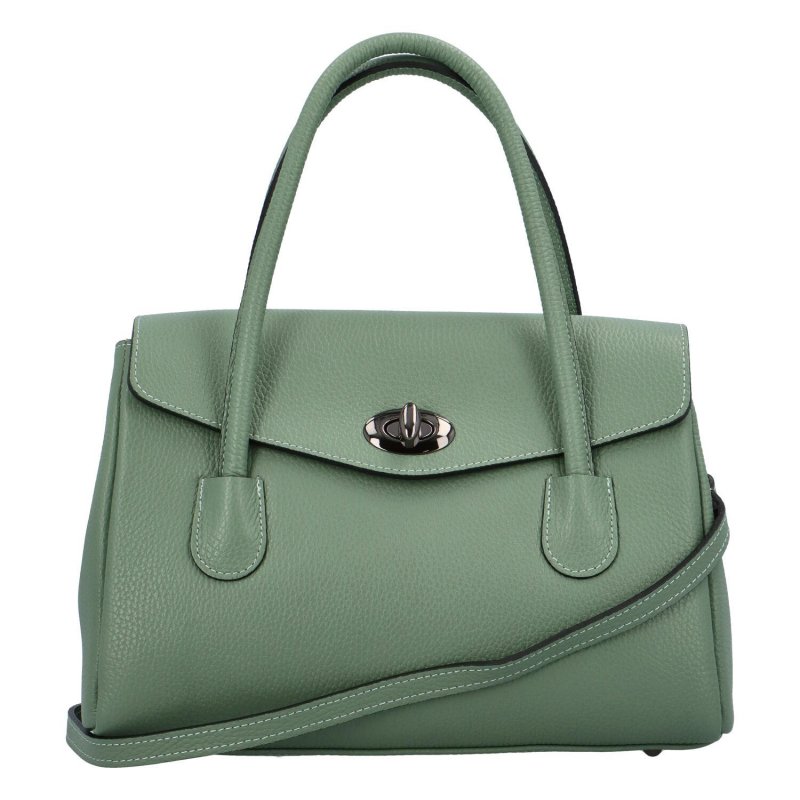 Kufříková dámská kožená kabelka do ruky Arlingto, zelená