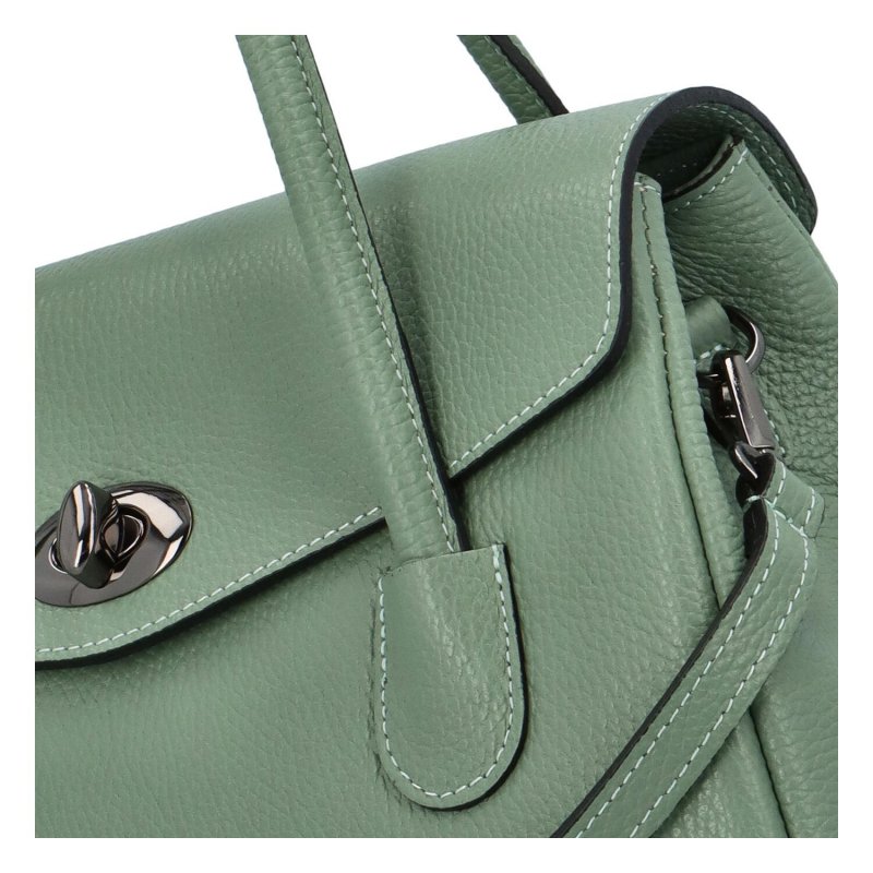 Kufříková dámská kožená kabelka do ruky Arlingto, zelená