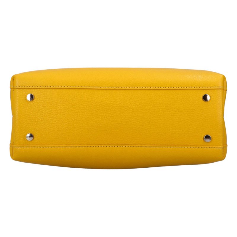 Jedinečná dámská kožená kabelka Vapeta, žlutá
