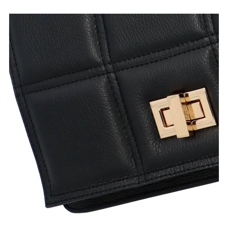 Módní a nepřehlédnutelná dámská kožená kabelka Siera, černá