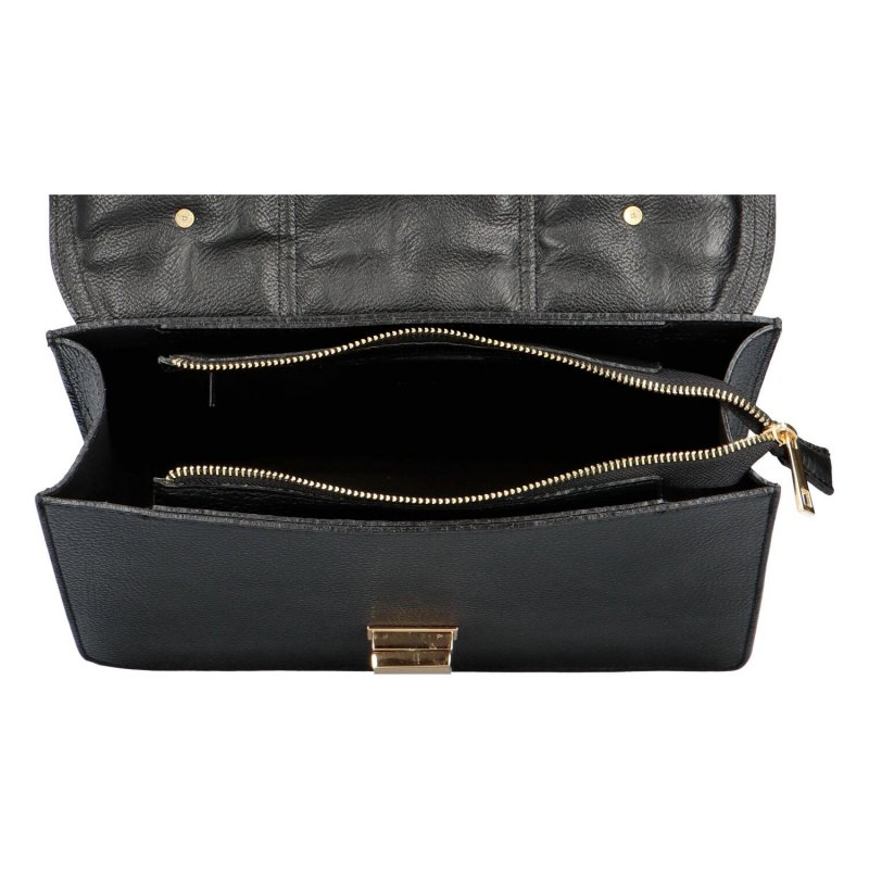 Módní a nepřehlédnutelná dámská kožená kabelka Siera, černá