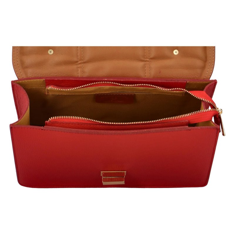 Módní a nepřehlédnutelná dámská kožená kabelka Siera, červená